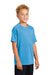 Sport-Tek YST400 Youth Moisture Wicking Short Sleeve Crewneck T-Shirt Heather Pond Blue Model 3q