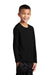 Sport-Tek YST420LS Youth Moisture Wicking Long Sleeve Crewneck T-Shirt Black Model 3q