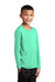 Sport-Tek YST420LS Youth Moisture Wicking Long Sleeve Crewneck T-Shirt Bright Seafoam Green Model 3q