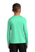 Sport-Tek YST420LS Youth Moisture Wicking Long Sleeve Crewneck T-Shirt Bright Seafoam Green Model Back