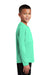 Sport-Tek YST420LS Youth Moisture Wicking Long Sleeve Crewneck T-Shirt Bright Seafoam Green Model Side