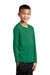 Sport-Tek YST420LS Youth Moisture Wicking Long Sleeve Crewneck T-Shirt Kelly Green Model 3q