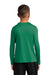 Sport-Tek YST420LS Youth Moisture Wicking Long Sleeve Crewneck T-Shirt Kelly Green Model Back