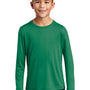 Sport-Tek Youth Moisture Wicking Long Sleeve Crewneck T-Shirt - Kelly Green