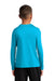 Sport-Tek YST420LS Youth Moisture Wicking Long Sleeve Crewneck T-Shirt Sapphire Blue Model Back