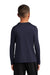 Sport-Tek YST420LS Youth Moisture Wicking Long Sleeve Crewneck T-Shirt True Navy Blue Model Back