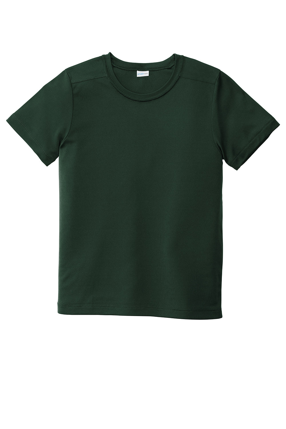 Sport-Tek YST420 Youth Moisture Wicking Short Sleeve Crewneck T-Shirt Forest Green Flat Front