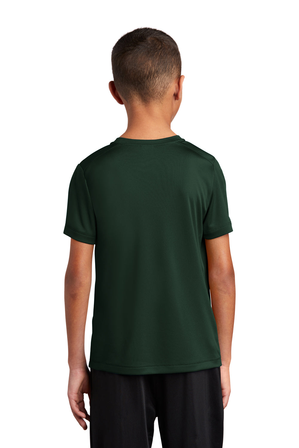 Sport-Tek YST420 Youth Moisture Wicking Short Sleeve Crewneck T-Shirt Forest Green Model Back