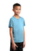 Sport-Tek YST420 Youth Moisture Wicking Short Sleeve Crewneck T-Shirt Light Blue Model 3q