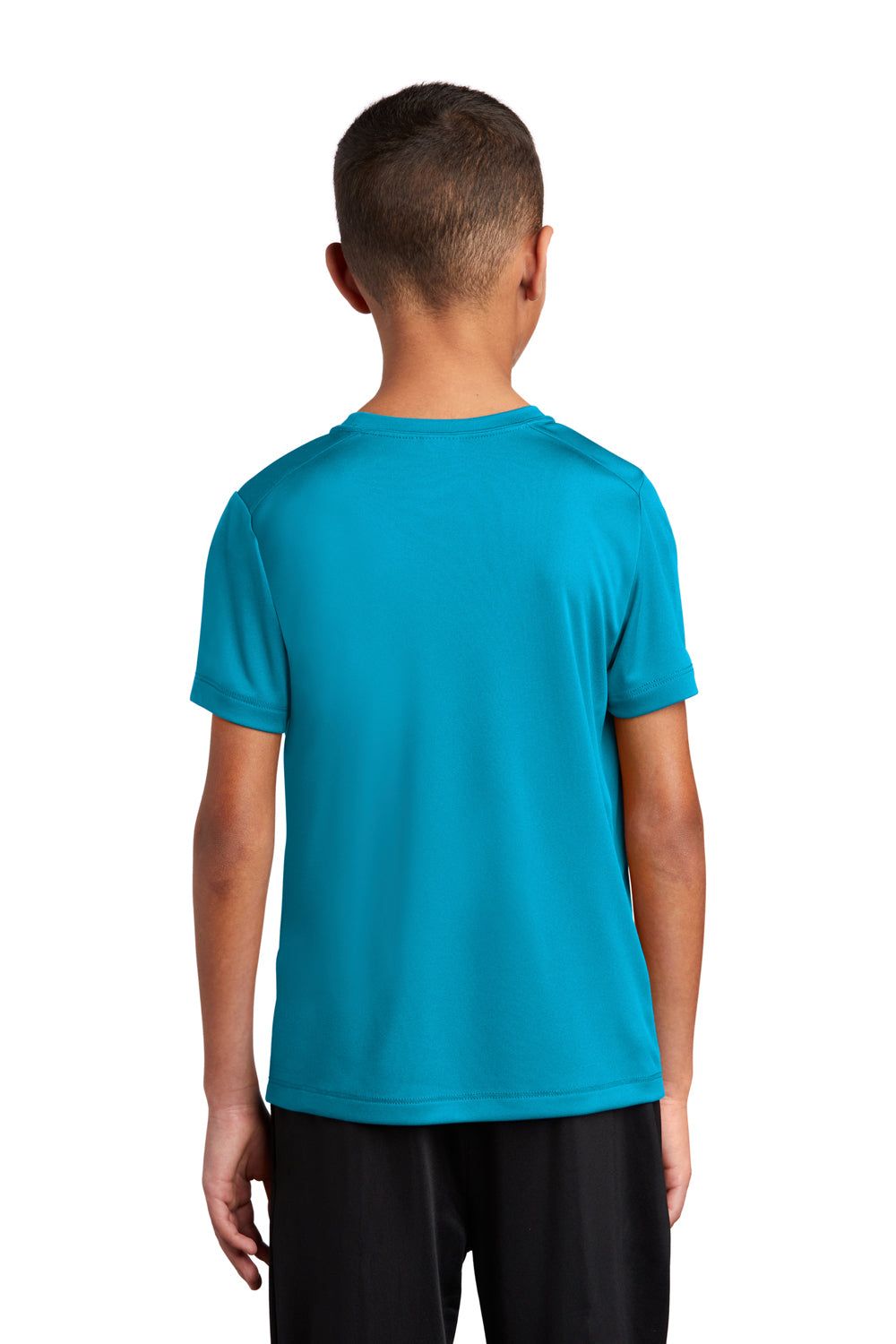 Sport-Tek YST420 Youth Moisture Wicking Short Sleeve Crewneck T-Shirt Sapphire Blue Model Back