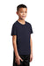 Sport-Tek YST420 Youth Moisture Wicking Short Sleeve Crewneck T-Shirt True Navy Blue Model 3q