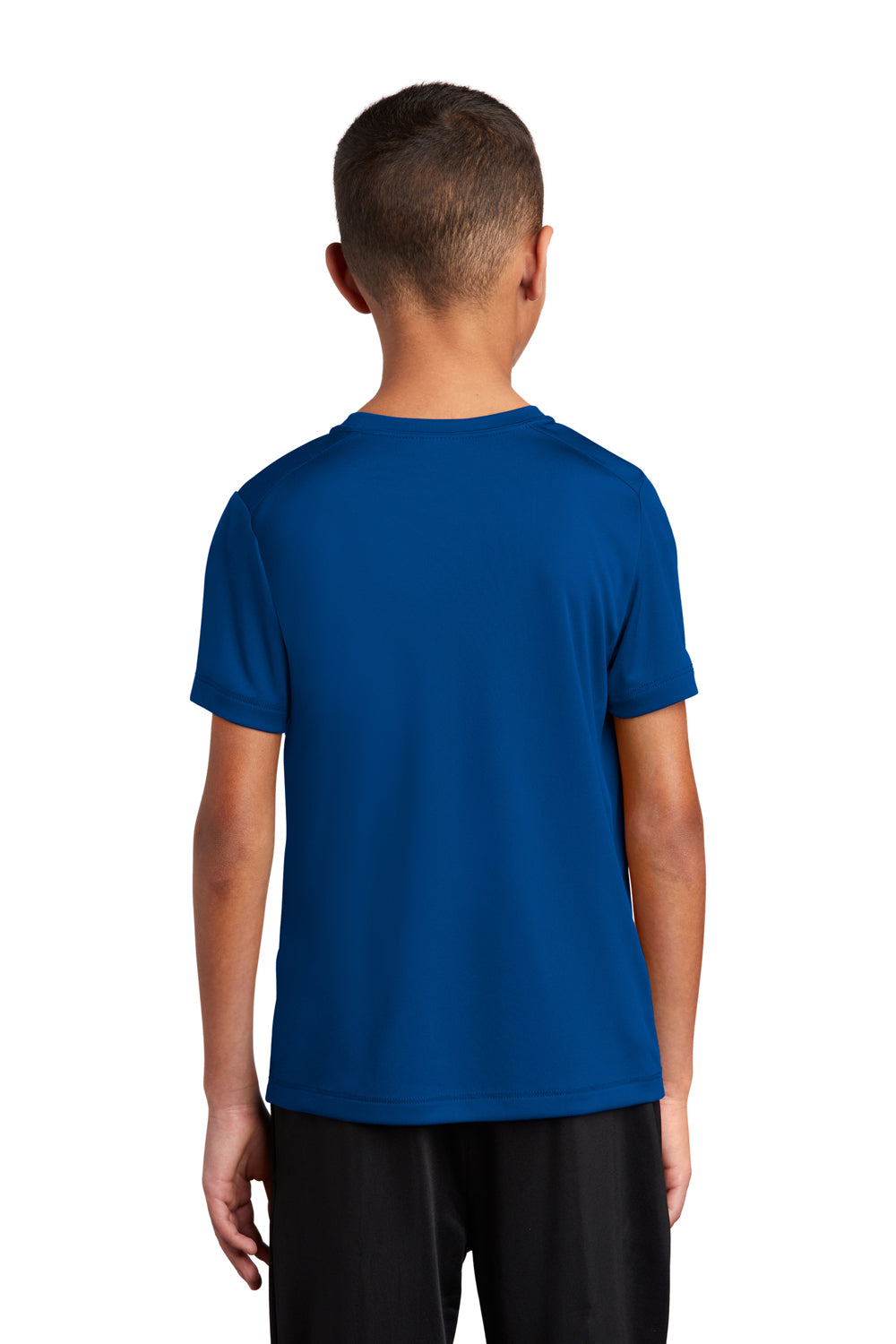 Sport-Tek YST420 Youth Moisture Wicking Short Sleeve Crewneck T-Shirt True Royal Blue Model Back