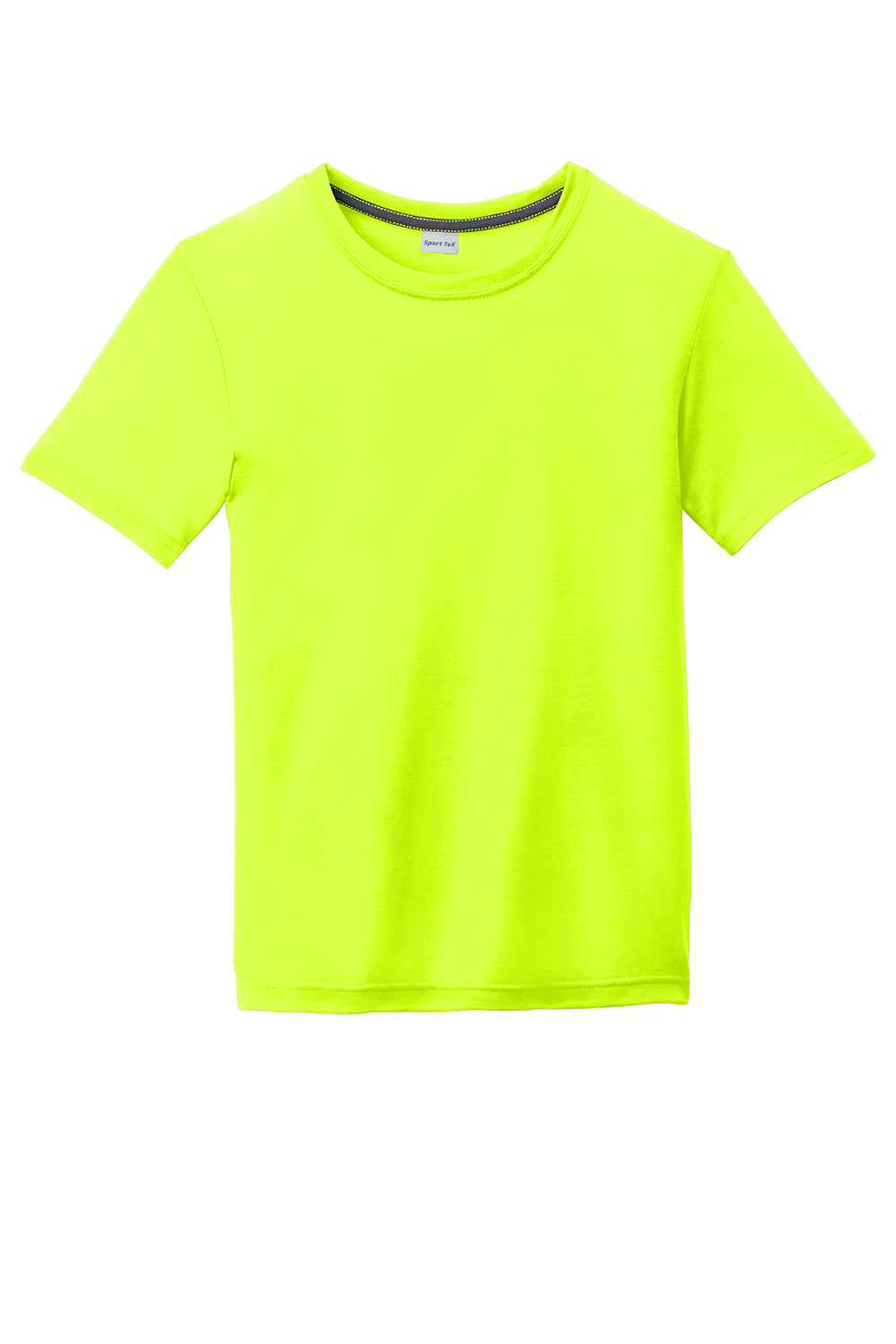 Sport-Tek YST450 Youth Competitor Moisture Wicking Short Sleeve Crewneck T-Shirt Neon Yellow Flat Front