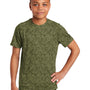 Sport-Tek Youth Digi Camo Moisture Wicking Short Sleeve Crewneck T-Shirt - Olive Drab Green