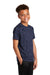 Sport-Tek YST460 Youth Digi Camo Moisture Wicking Short Sleeve Crewneck T-Shirt True Navy Blue Model 3q