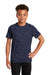 Sport-Tek YST460 Youth Digi Camo Moisture Wicking Short Sleeve Crewneck T-Shirt True Navy Blue Model Front