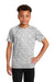 Sport-Tek YST460 Youth Digi Camo Moisture Wicking Short Sleeve Crewneck T-Shirt White Model Front