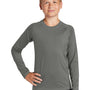 Sport-Tek Youth Rashguard Moisture Wicking Long Sleeve Crewneck T-Shirt - Dark Smoke Grey