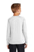 Sport-Tek YST470LS Youth Rashguard Moisture Wicking Long Sleeve Crewneck T-Shirt White Model Back