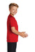 Sport-Tek YST470 Youth Rashguard Moisture Wicking Short Sleeve Crewneck T-Shirt True Red Model Side