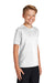 Sport-Tek YST470 Youth Rashguard Moisture Wicking Short Sleeve Crewneck T-Shirt White Model 3q