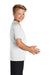 Sport-Tek YST470 Youth Rashguard Moisture Wicking Short Sleeve Crewneck T-Shirt White Model Side