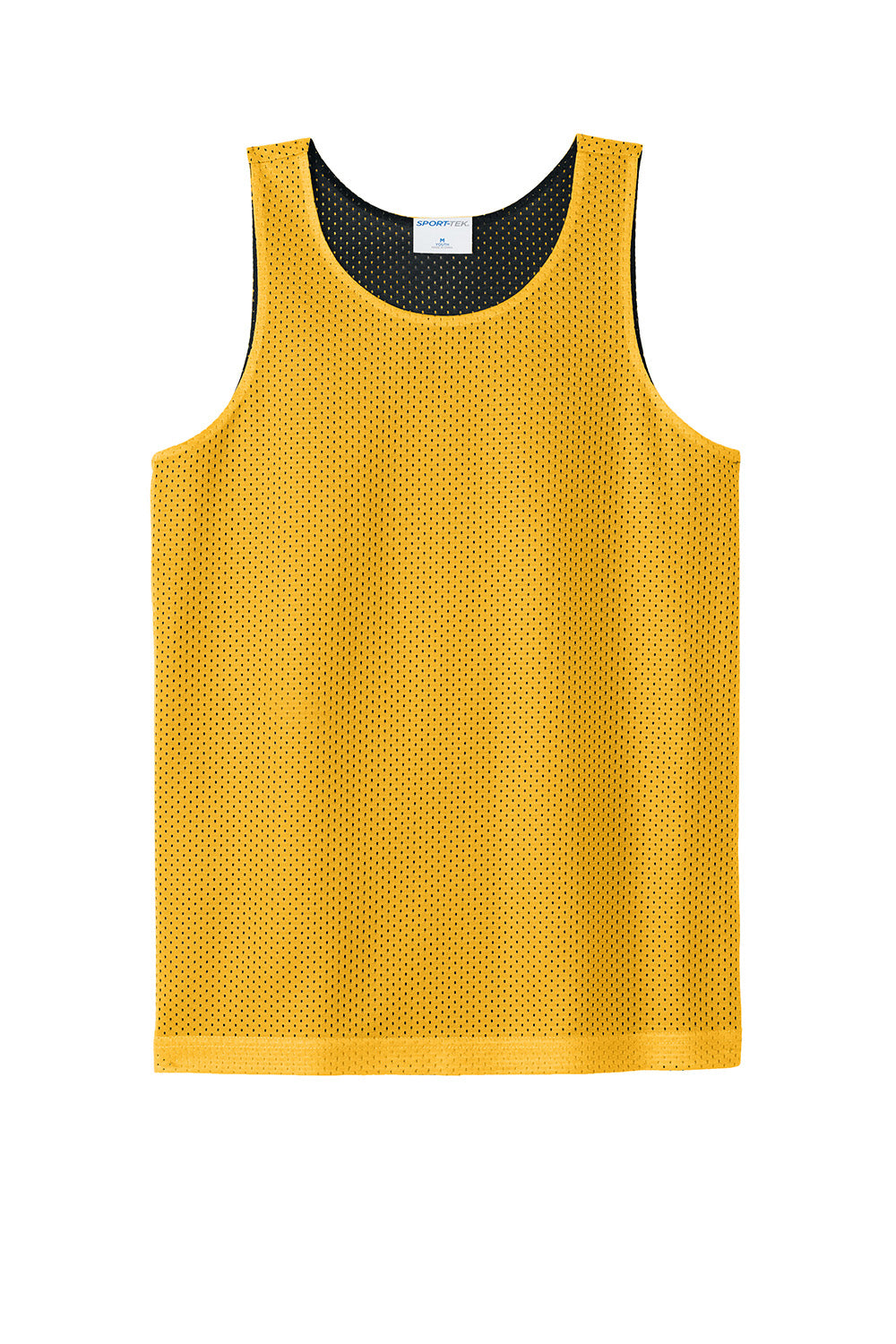 Sport-Tek YST5000 Youth PosiCharge Reversible Mesh Tank Top Gold/Black Flat Front