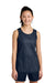 Sport-Tek YST5000 Youth PosiCharge Reversible Mesh Tank Top True Navy Blue/White Model Front