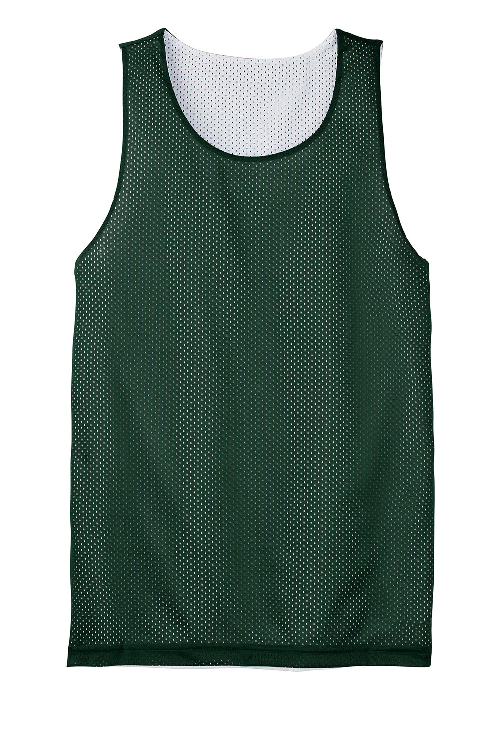 Sport-Tek YST500 Youth Reversible Mesh Moisture Wicking Tank Top Forest Green Flat Front