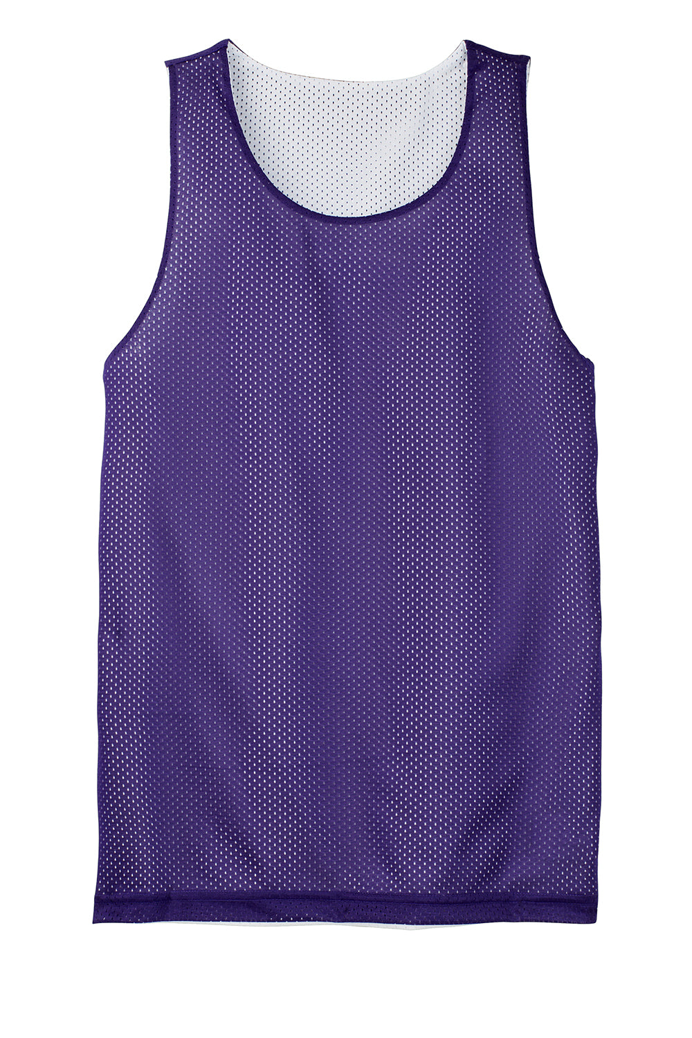 Sport-Tek YST500 Youth Reversible Mesh Moisture Wicking Tank Top Purple Flat Front