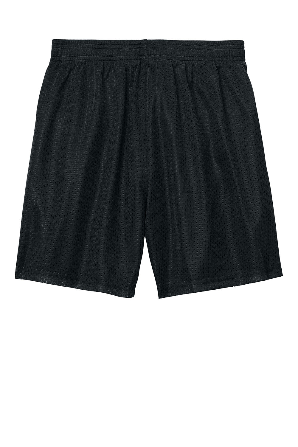 Sport-Tek YST5100 Youth PosiCharge Mesh Athletic Shorts Black Flat Back