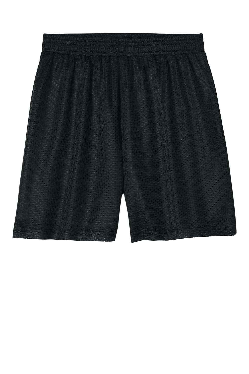 Sport-Tek YST5100 Youth PosiCharge Mesh Athletic Shorts Black Flat Front