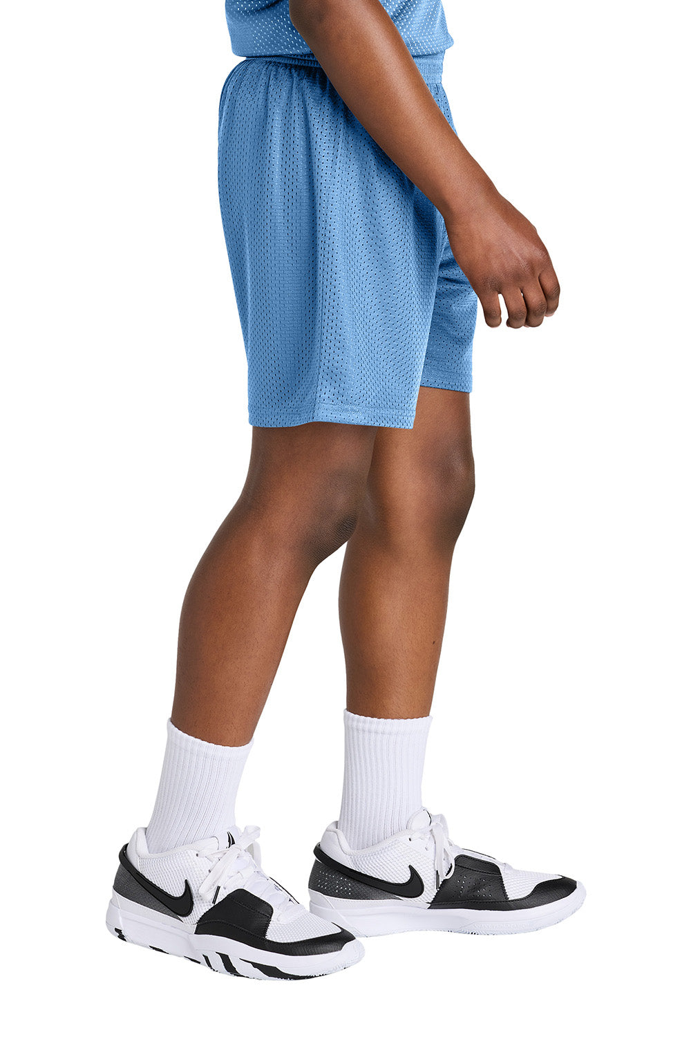 Sport-Tek YST5100 Youth PosiCharge Mesh Athletic Shorts Carolina Blue Model Side