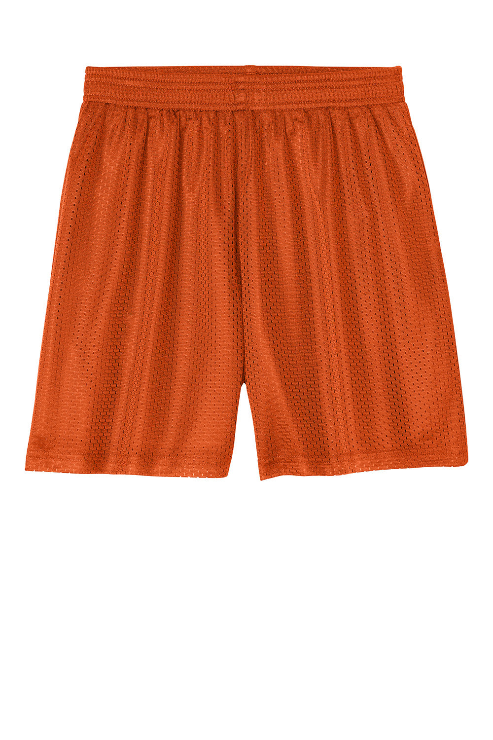 Sport-Tek YST5100 Youth PosiCharge Mesh Athletic Shorts Deep Orange Flat Front