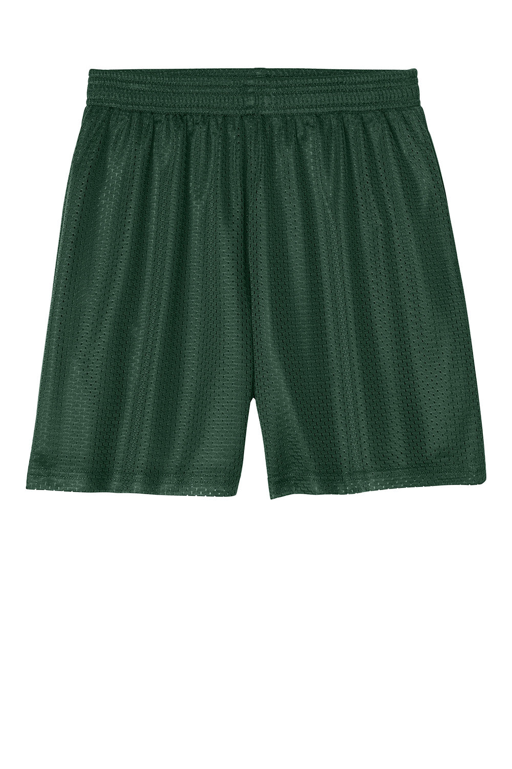 Sport-Tek YST5100 Youth PosiCharge Mesh Athletic Shorts Forest Green Flat Front