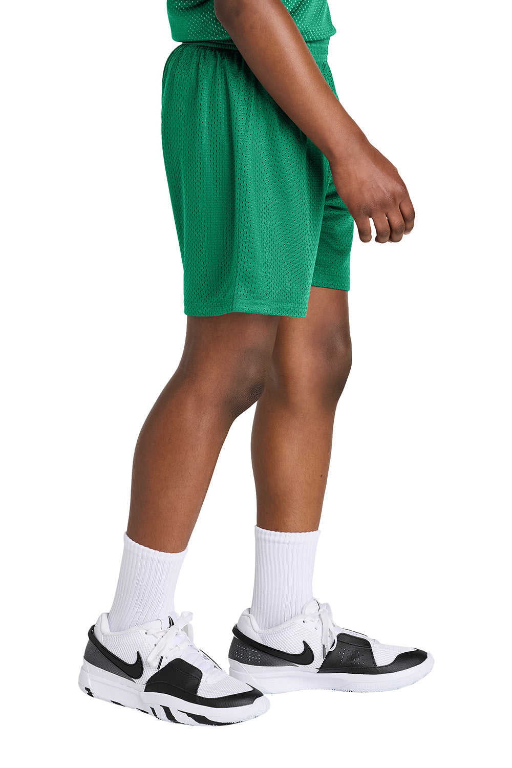 Sport-Tek YST5100 Youth PosiCharge Mesh Athletic Shorts Kelly Green Model Side