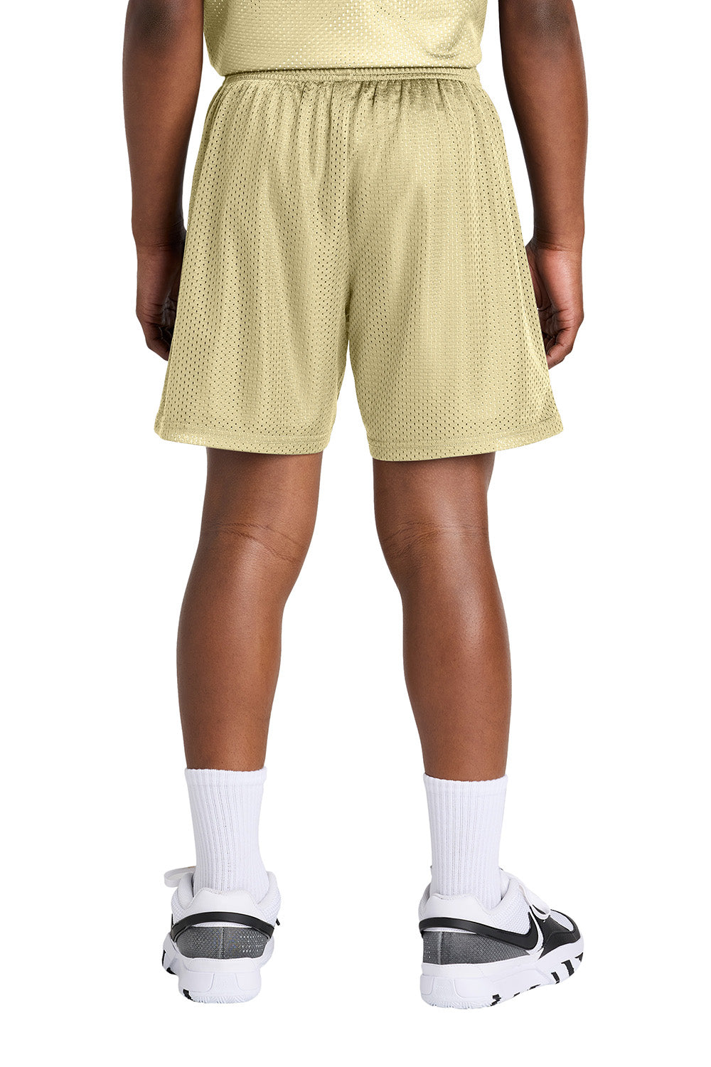 Sport-Tek YST5100 Youth PosiCharge Mesh Athletic Shorts Vegas Gold Model Back