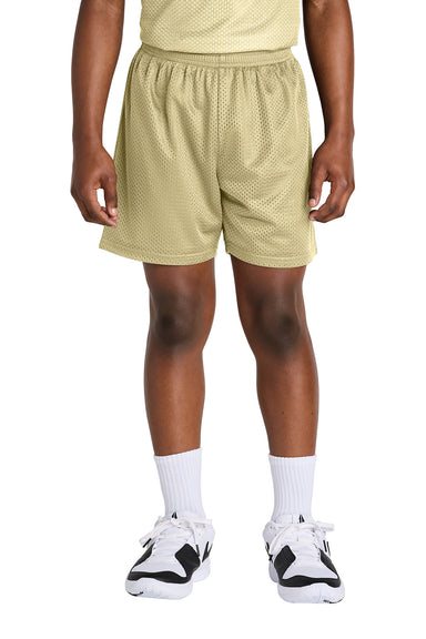 Sport-Tek YST5100 Youth PosiCharge Mesh Athletic Shorts Vegas Gold Model Front