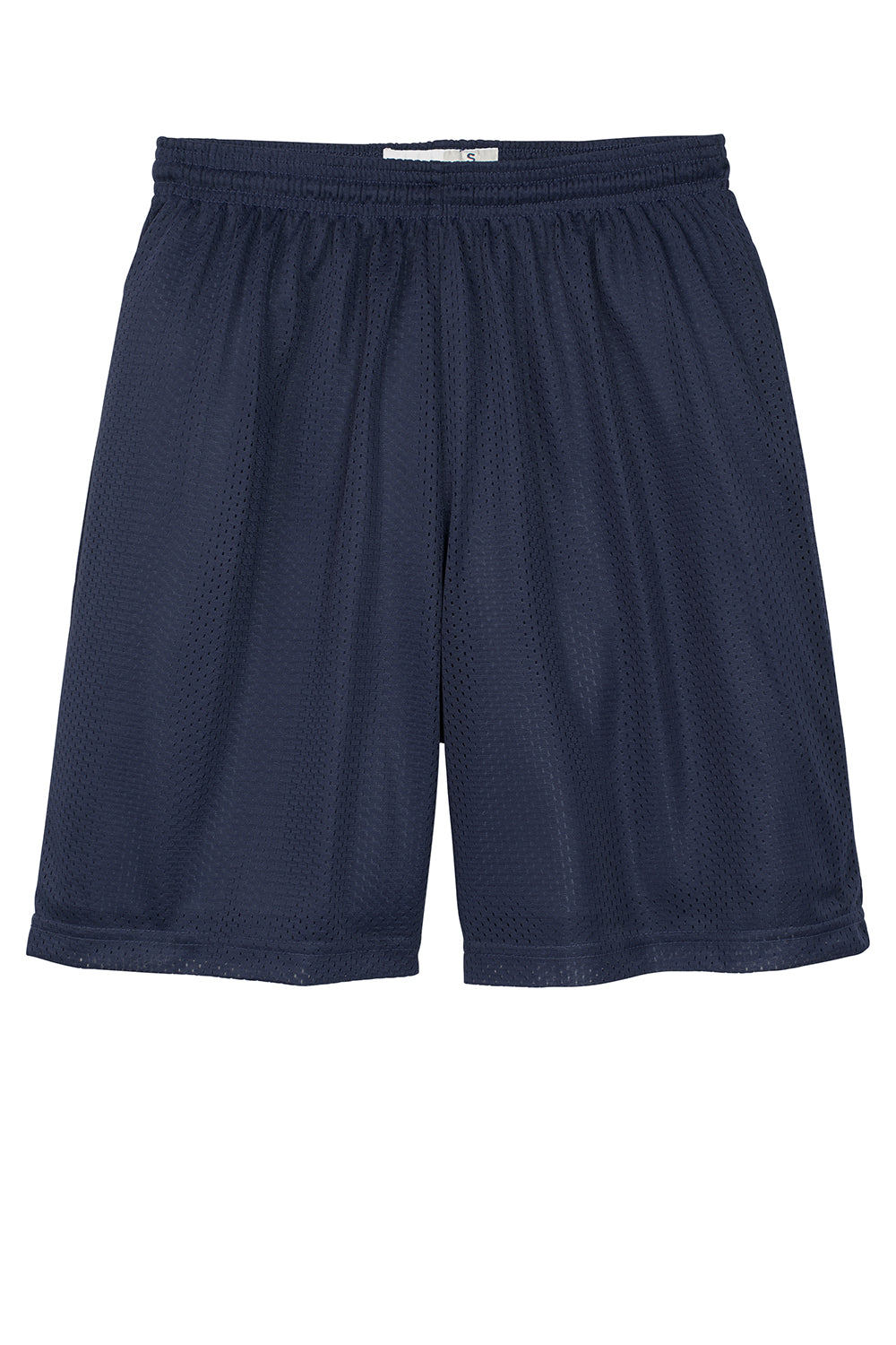 Sport-Tek YST510 Youth Moisture Wicking Classic Mesh Shorts True Navy Blue Flat Front