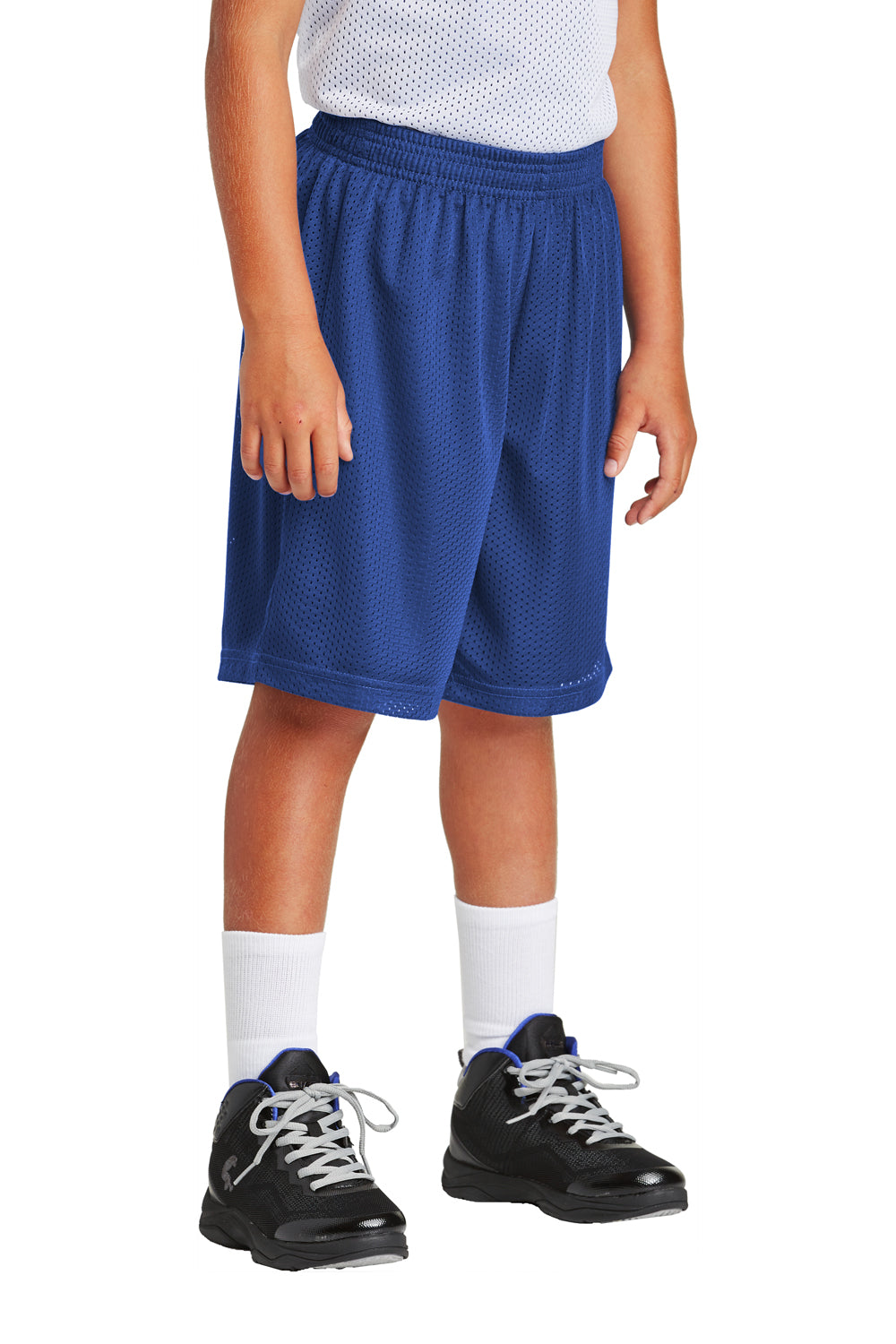 Sport-Tek YST510 Youth Moisture Wicking Classic Mesh Shorts True Royal Blue Model 3q