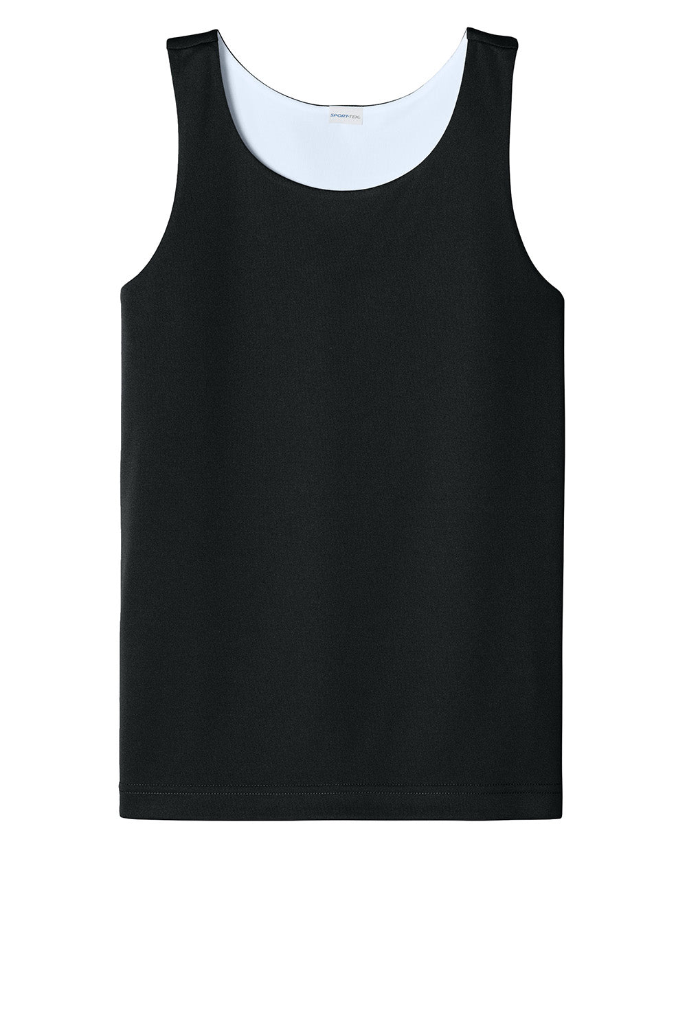 Sport-Tek YST551 Youth PosiCharge Competitor Rev Tank Top Black/White Flat Front