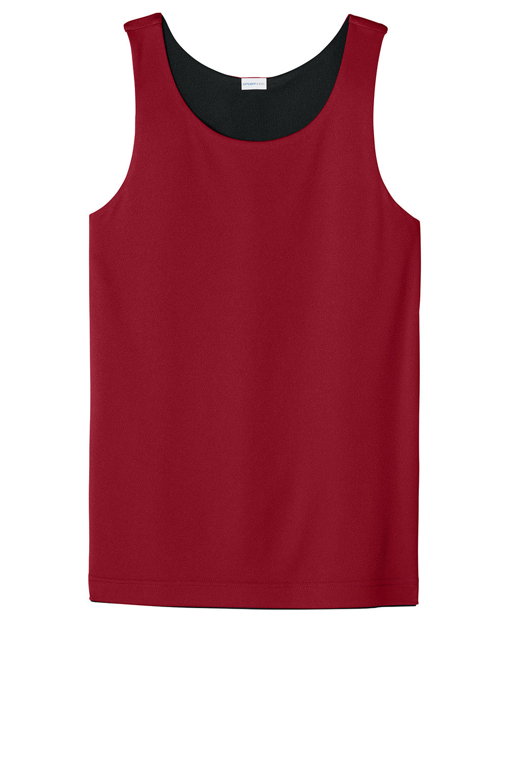 Sport-Tek YST551 Youth PosiCharge Competitor Rev Tank Top Deep Red/Black Flat Front