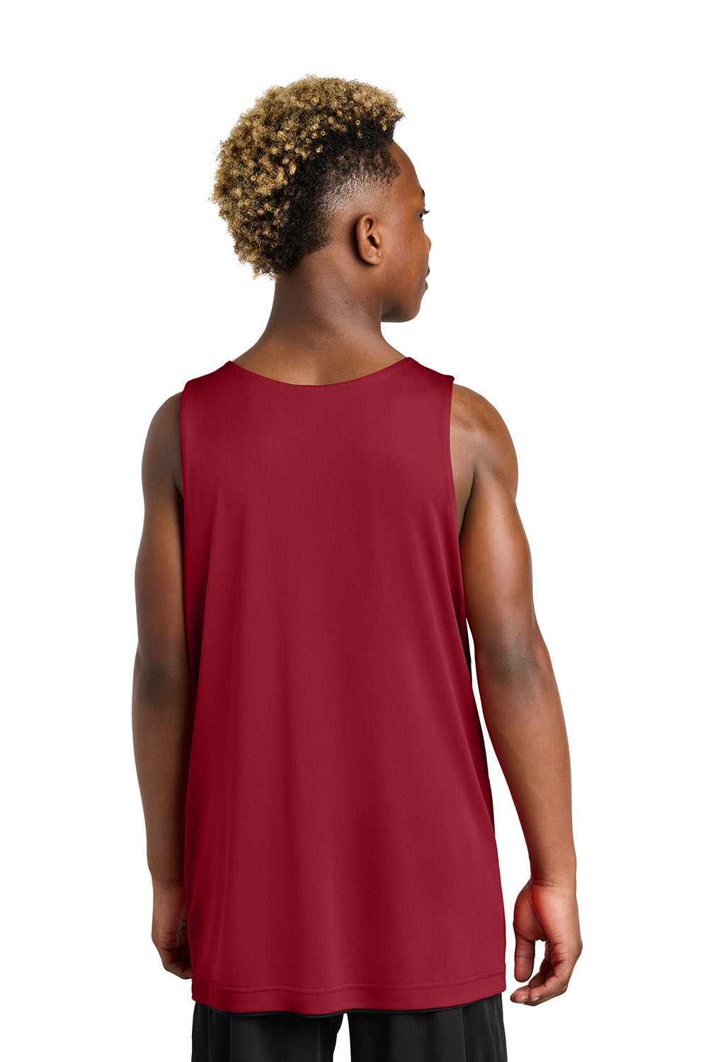 Sport-Tek YST551 Youth PosiCharge Competitor Rev Tank Top Deep Red/Black Model Back