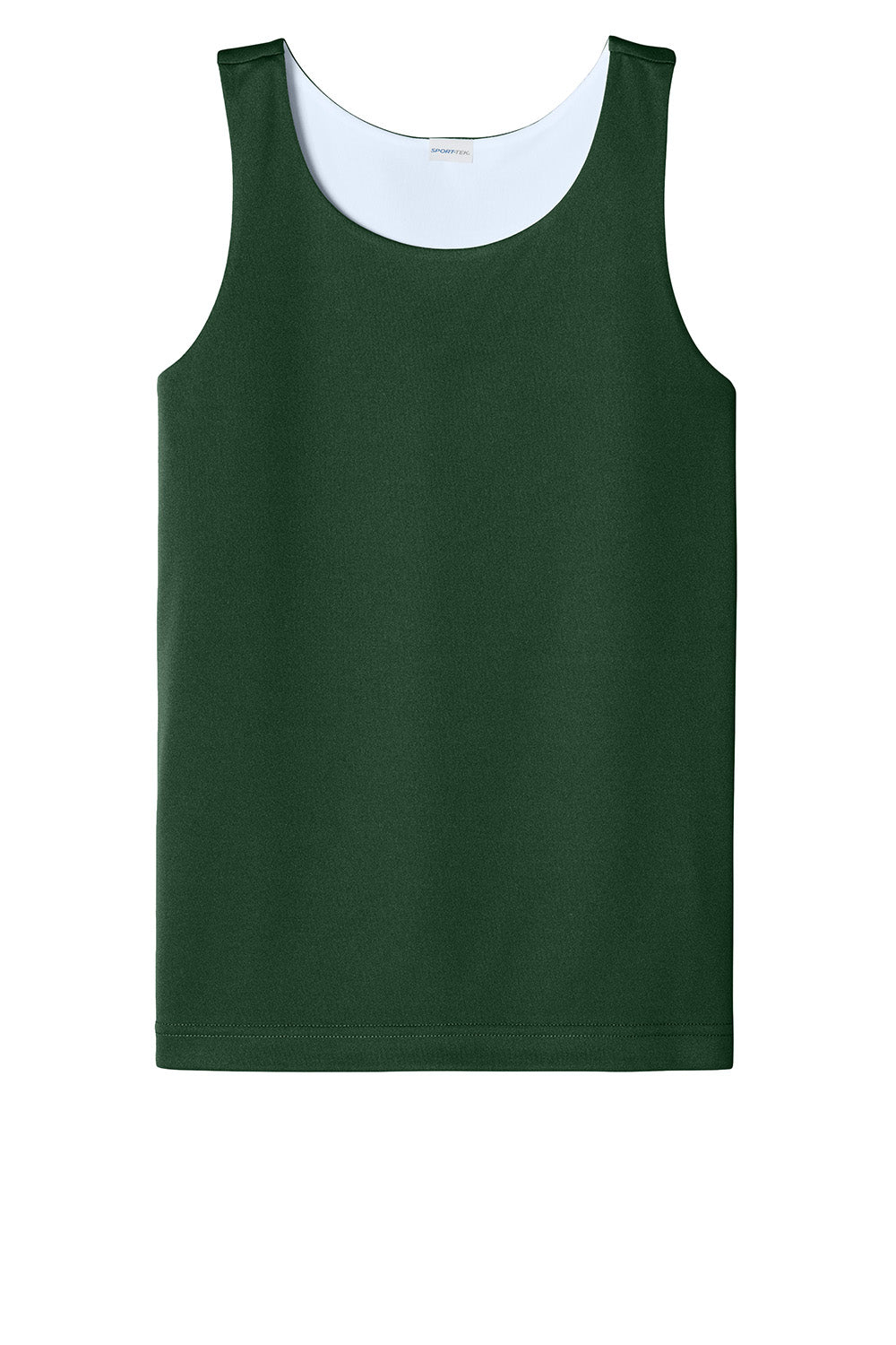 Sport-Tek YST551 Youth PosiCharge Competitor Rev Tank Top Forest Green/White Flat Front