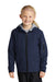 Sport-Tek YST56 Youth Waterproof Insulated Full Zip Hooded Jacket True Navy Blue Model Front