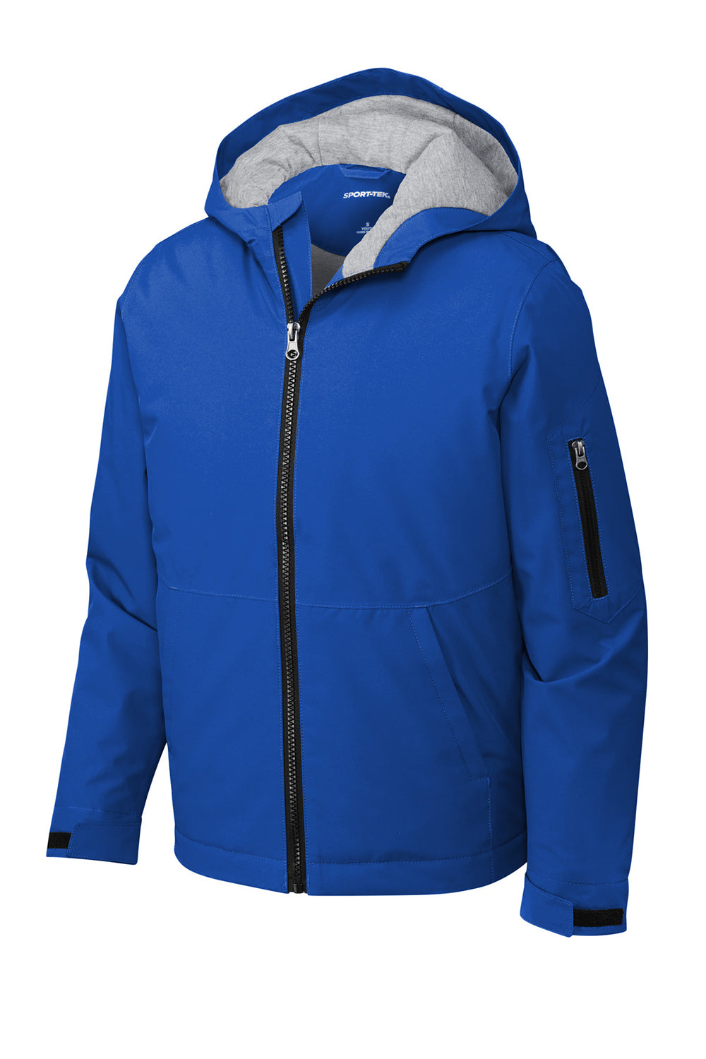 Sport-Tek YST56 Youth Waterproof Insulated Full Zip Hooded Jacket True Royal Blue Flat Front