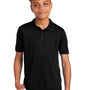 Sport-Tek Youth RacerMesh Moisture Wicking Short Sleeve Polo Shirt - Black