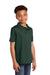 Sport-Tek YST640 Youth RacerMesh Moisture Wicking Short Sleeve Polo Shirt Dark Forest Green Model 3q