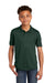 Sport-Tek YST640 Youth RacerMesh Moisture Wicking Short Sleeve Polo Shirt Dark Forest Green Model Front