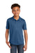 Sport-Tek YST640 Youth RacerMesh Moisture Wicking Short Sleeve Polo Shirt Dawn Blue Model Front